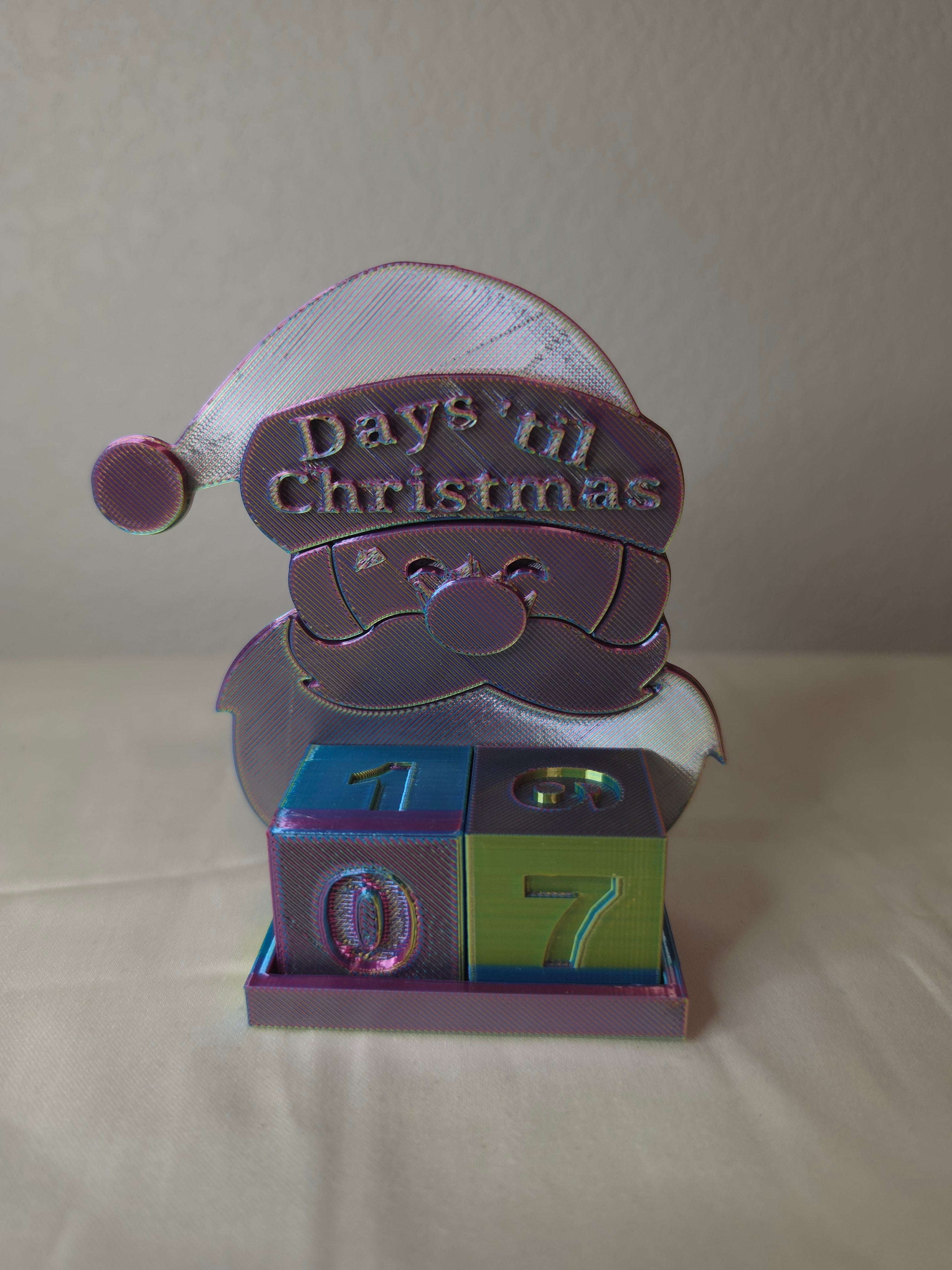 3d printed christmas countdown