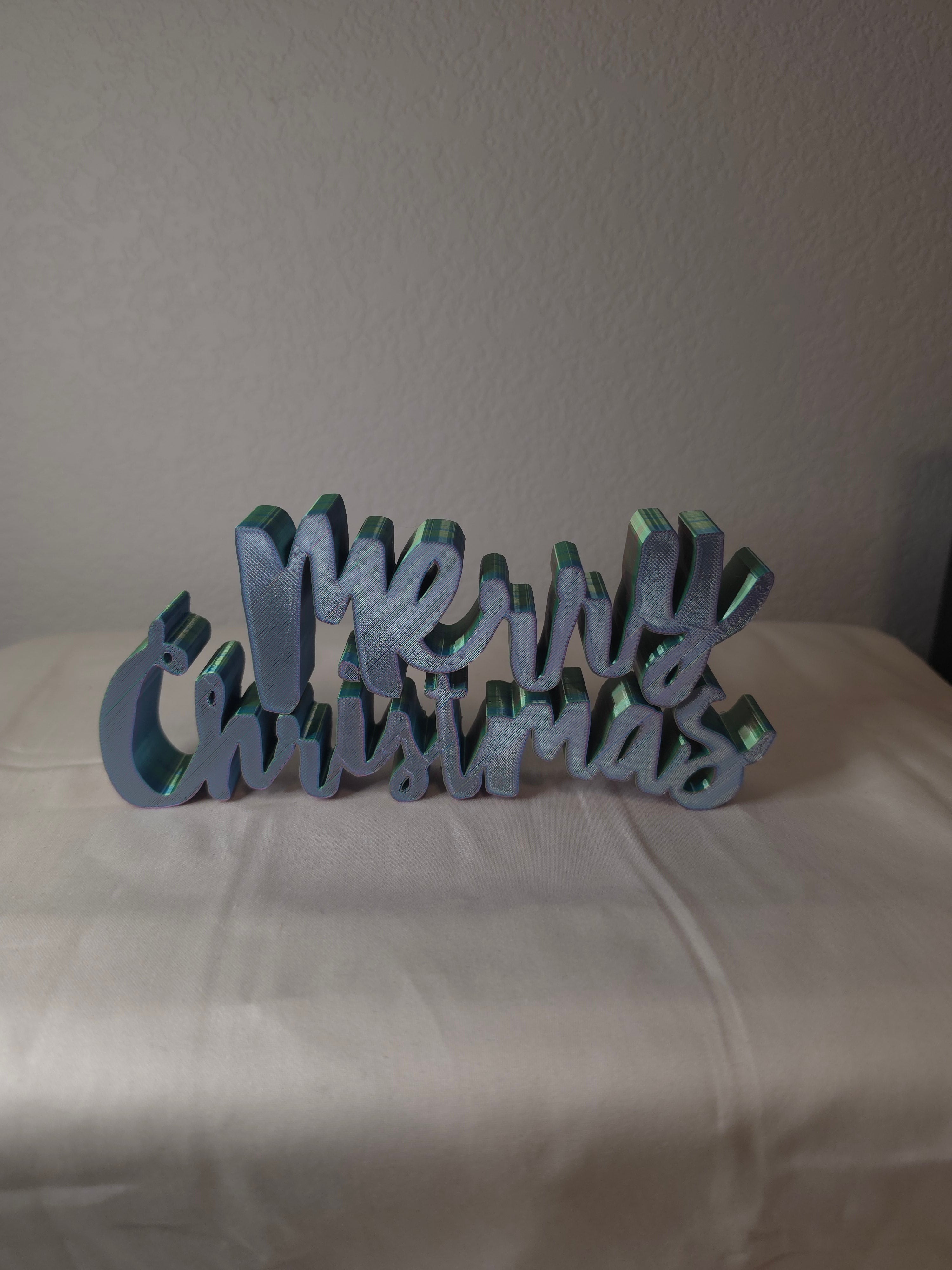 3d printed merry christmas sign