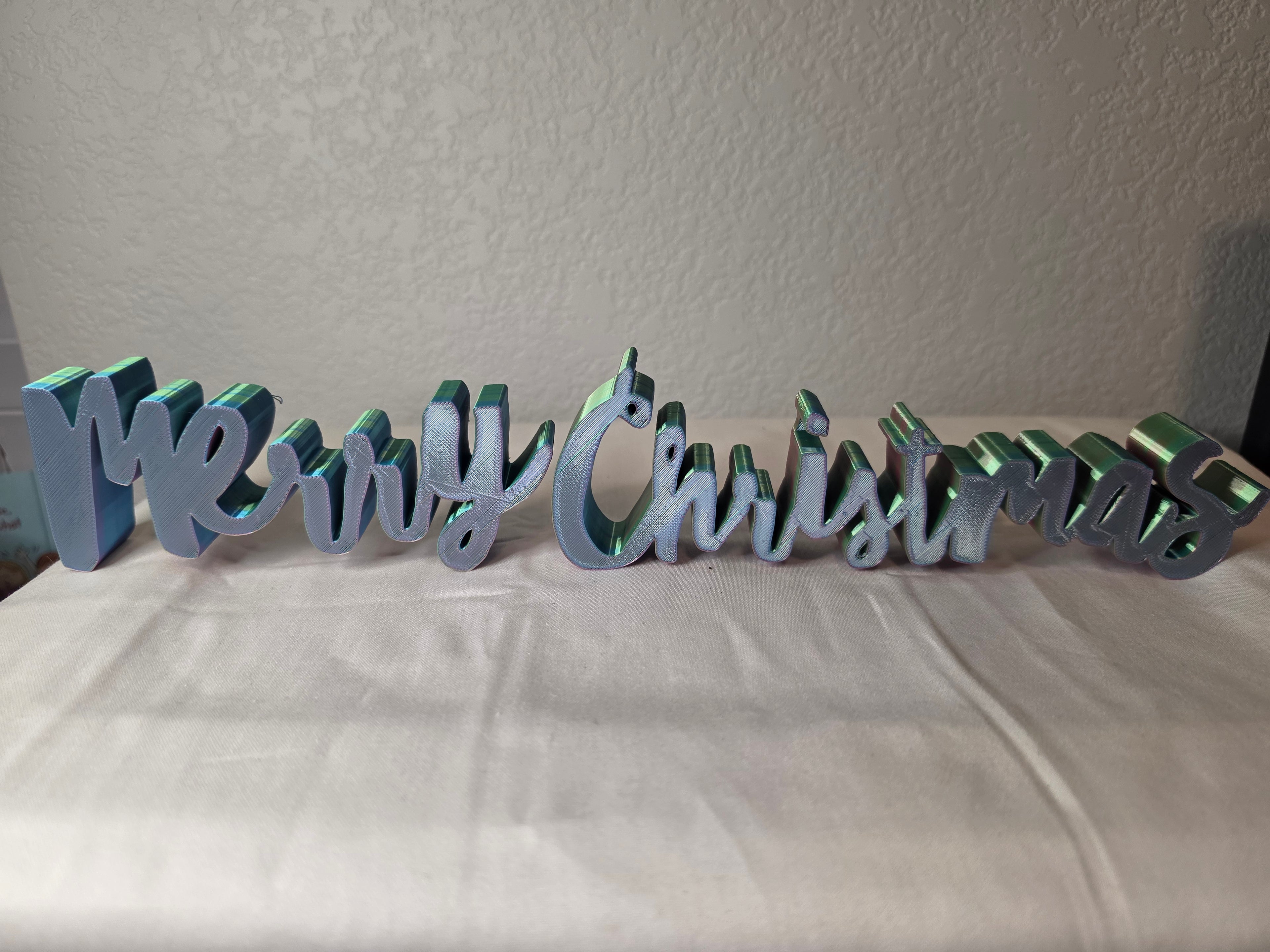 3d printed merry christmas sign